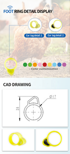 Anillos de pierna con Clip para pájaros, bandas de anillo para pies, nueva condición para pollitos de Paloma, equipo de cría de animales pequeños para aves de corral y pollos - Product Image 6