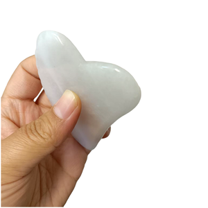 Outil de massage facial Gua Sha en jade blanc naturel en forme de cœur <span class=keywords><strong>avec</strong></span> logo personnalisé, planche de soin de la peau en quartz rose <span class=keywords><strong>avec</strong></span> dents - Product Image 4