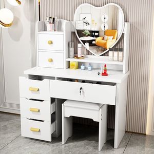 Coiffeuse moderne simple à assembler avec rangement pour chambre à coucher, petit appartement, économique, mini, style célébrité internet, exportation - Product Image 5