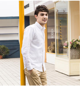 Camicia di cotone di <span class=keywords><strong>lino</strong></span> a manica lunga classica di alta qualità per gli uomini - Product Image 2