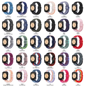 애플 아이워치 밴드 울트라 <span class=keywords><strong>2</strong></span> 세 11 10 9 8 7 6 5 시리즈에 대 한 새로운 버클 통기성 나일론 루프 매직 스트랩 2024 - Product Image 1