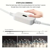 Bande lumineuse LED 1-5M DC 5V USB Contrôle gestuel 60 LED/m Rétroéclairage Dimmable Capteur Lumières nocturnes TV Cuisine Sous l'armoire Lampe