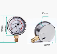 MC YN60 Axial Stainless Steel Hydraulic Pressure Gauge