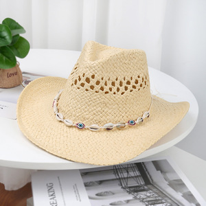 <span class=keywords><strong>Sombrero</strong></span> Vaquero Occidental Unisex con Bordado a Máquina y Diseño <span class=keywords><strong>de</strong></span> Concha, Ideal para Deportes al Aire Libre, Senderismo y Pesca - Product Image 6