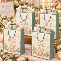 Sacs cadeaux en papier d'art de luxe imprimés sur mesure, durables, avec pelliculage et poignées en corde, pour les cadeaux de fête de naissance