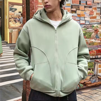 Sweat à capuche décontracté d'hiver pour homme, 100% coton épais, respirant, coupe oversize, avec logo personnalisé, fermeture éclair intégrale, design masque de ski, vierge, vente en gros