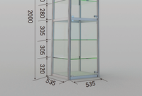 Vitrines de shopping à 6 couches avec fixations en verre Vitrines verrouillables en verre transparent personnalisées pour magasin durable LT-ZGC05
