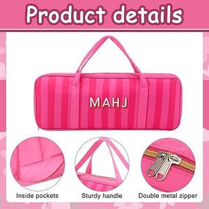 SNJY Bolsa <span class=keywords><strong>de</strong></span> almacenamiento para <span class=keywords><strong>mesa</strong></span> <span class=keywords><strong>de</strong></span> Mahjong con letras a rayas unisex, <span class=keywords><strong>de</strong></span> lona, ​​<span class=keywords><strong>de</strong></span> gran capacidad, plegable, multifuncional, portátil, para viaje - Product Image 6