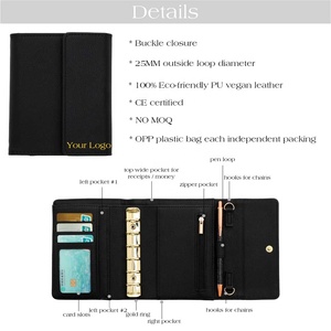 Portefeuille classeur A7 Hongbo Best Seller, livraison immédiate, 9 couleurs disponibles, porte-documents en cuir, pochette à feuilles mobiles, format livre - Product Image 5