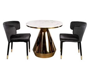 Europa di lusso del metallo di marmo pietra artificiale rotondo OEM Ristorante tavolo da pranzo - Product Image 4