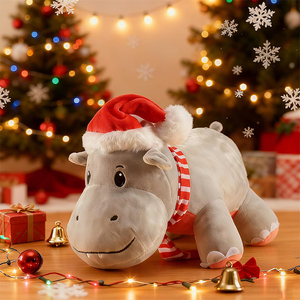 Peluche Ippopotamo di Alta Qualità da 10 Pollici con Perline Pesanti nei Piedi, Morbido Cuscino Imbottito a Forma di Ippopotamo per Regali di Natale - Product Image 3