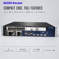 Routeur Edge MX80 de Classe Opérateur, Capacité 80G, 4 Ports 10G, BGP MPLS L3 VPN, Montage en Rack 2U pour Centre de Données Cloud, En Stock