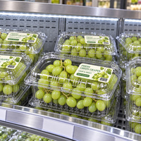 Ventilerende versproductencontainer met klikvergrendeling, versterkte ribben, transparante plastic fruitbox voor supermarkt retailverpakkingen