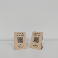 Support de présentation de code QR NFC en bois massif écologique personnalisé pour avis Google, pour bureau, table, restaurant, café, entreprise