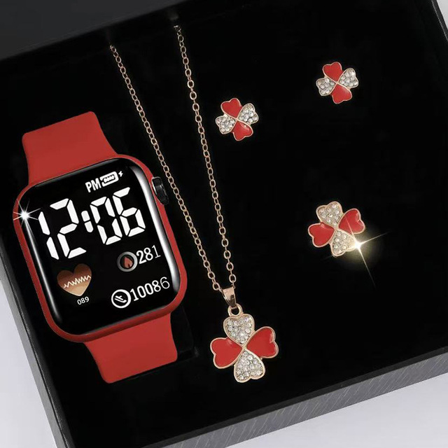 New Cross-border Hot-selling Eco-Friendly Women's Watch Fashionable Unique Simple Silicone Plastic Case Rectangular Digital Dial