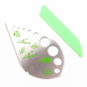 Strumento di rimozione delle foglie delle erbe da cucina in acciaio inossidabile lamina di cavolo nero sfuso in metallo pelapatate per erbe 9 fori per Stripper foglie di erbe - Product Image 5