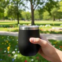 Mug Kopi Custom 12oz Dinding Ganda Vakum Terisolasi Stainless Steel Tumbler Cangkir Kantor Tutup Cangkir Hadiah Rumah Produk Promosi