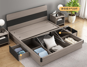 Juego de Muebles de Dormitorio Modernos, Ecológicos, Duraderos y Económicos, con Base de Cama de Madera, Cabecera, Mesita de Noche y Colchón - Product Image 4