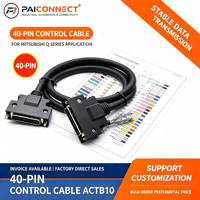 Câble de signal de contrôle PLC industriel PVC 40 broches avec connecteur de type Fujitsu pour Mitsubishi pour les séries Q et L A6CON1 ACTB10