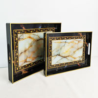 Table basse créative verre Extra Large métal marbre mélamine Communion Ware saint grand plateau de service de fleurs blanches avec poignées