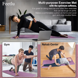 Tapete de Yoga y Pilates de TPE de 8mm/10mm de Grosor con Correa de Transporte Fácil de Ajustar, Antideslizante y Acolchado para Ejercicios en el Gimnasio - Product Image 6