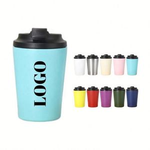 Vaso Térmico Personalizable de Acero Inoxidable de 12oz/350ml, Reutilizable, Multiusos, para Café, con Tapa Abatible, Libre de BPA, Estilo Americano - Product Image 1