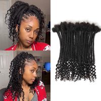 Estensioni Dreadlock Afro Kinky in Capelli Umani Brasiliani Vergini Remy, Larghezza 0.6, 10 Ciocche Fatte a Mano, Trama Singola all'Uncinetto