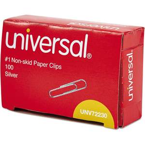 ยูนิเวอร์แซล หมายเลข คลิปหนีบกระดาษสีเงินกันลื่น 72230-100/กล่อง 10 กล่อง/แพ็ค-เหล็กแม่เหล็กทนทานสำหรับใช้ในสำนักงาน - Product Image 2