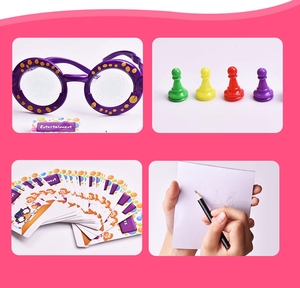 <strong>Pointless</strong> <strong>Board</strong> <strong>Game</strong> Google Eyes Painting English Glasses DIY You Draw I guess Children's Puzzle Table Funny Toys - Product Image 3