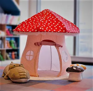 2022 لعبة منزل التخييم اليدوية للأطفال في الأماكن المغلقة في الهواء الطلق لعبة خيمة لعب الفطر