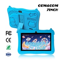 Tablet Edukasi Anak 7-inci Baru 16GB MTK Quad-Core 1.3GHz Android 8.1 Wi-Fi ROHS Layar Sentuh Kapasitif Tahan Banting