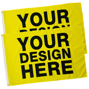 Bendera Desain Kuning Berkualitas Tinggi Ukuran 6X10Ft 100Cmx150Cm dengan Logo Cetak Kustom 5 inci dengan Harga Grosir Pabrik - Product Image 4