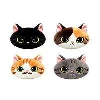 Porte-clés en peluche douce en forme de tête de chat, mignon, en polyester et coton PP, brodé, anti-stress, idéal pour les anniversaires, vente en gros