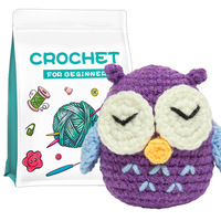 Kit de crochet créatif dessin animé animal série grenouille pingouin hibou combinaison à la main bricolage tissu décorations matériel paquet