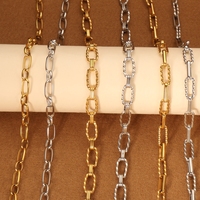 Chaînes de bijoux permanents étanches en acier inoxydable plaqué or 18 carats, faites à la main, chaîne épaisse pour hommes et femmes, collier et bracelet