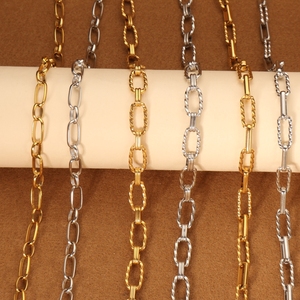 Permanente Schmuck ketten Wasserdichter Edelstahl 18 Karat vergoldet hand gefertigte klobige Kette für Männer Frauen Halskette Armband - Product Image 2