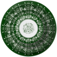 Assiette de table en porcelaine fine verte à motif floral vintage, assiettes de présentation en céramique à motif floral rétro pour la décoration de table de mariage et de fête