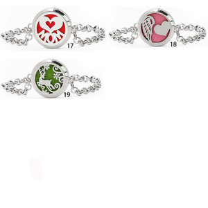 Pulsera <span class=keywords><strong>de</strong></span> acero inoxidable con difusor <span class=keywords><strong>de</strong></span> aceites esenciales y colgante <span class=keywords><strong>de</strong></span> lazo rojo <span class=keywords><strong>de</strong></span> moda para la concienciación sobre el cáncer <span class=keywords><strong>de</strong></span> <span class=keywords><strong>mama</strong></span> - Product Image 3