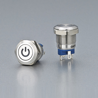 ONPOW saklar tombol tekan logam sesaat 12mm terminal Pin 12V sakelar tombol tekan