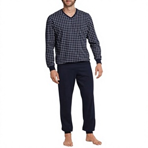 Summer <b>Men</b> Comfortable Knitted Sleepwear Ice Cool Modal Long Sleeve Pants Casual Solid <b>Pajama</b> <b>Set</b> Home wear Loungewear - Product Image 1