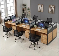 Nouveau design de mobilier de bureau, bureau d'ordinateur en bois, poste de travail de bureau pour 2, 4 ou 6 personnes avec cloison de séparation