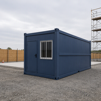 Maison conteneur pliable de 20 pieds, préfabriquée, modulaire, en kit, pour bureau de chantier et espace temporaire