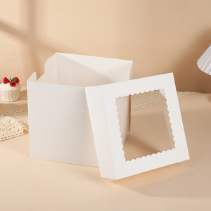 Caja para Pastel con Ventana, Cajas Desechables Blancas para Pastelería, para Pasteles, Galletas, Tartas, Cupcakes y Repostería - Product Image 2