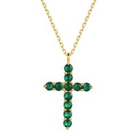 Collier pendentif croix chrétienne turquoise en argent sterling 925 Bijoux de Noël Jésus-Christ