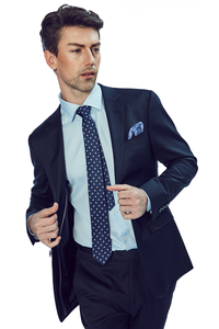 Marchi firmati di lusso di buona qualità in lana <span class=keywords><strong>blu</strong></span> <span class=keywords><strong>Navy</strong></span> <span class=keywords><strong>abito</strong></span> formale da lavoro 2 pezzi Pant Coat Set abiti Slim per <span class=keywords><strong>uomo</strong></span> - Product Image 4