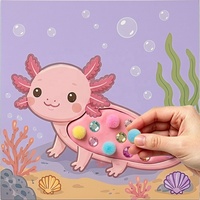 Kit de peinture sur cadre en argile DIY pour enfants, cadeaux d'anniversaire, ensemble d'activités artistiques et artisanales 3D avec pompons, jouet sensoriel