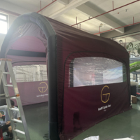 Auvent portatif de cage d'entraînement de golf de prix usine avec la tente gonflable imperméable de tir de projecteur de simulateur de golf d'écran d'impact