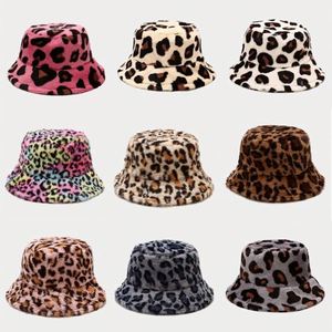 Women Autumn Winter Casual Fisherman <b>Hat</b> Leopard Print Fleece Lined Thickened Windproof Bucket <b>Hat</b> - Product Image 1