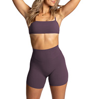 Soutien-gorge de yoga respirant à maintien élevé en Spandex/Nylon, motif uni, avec double bretelle, pour le sport et le yoga