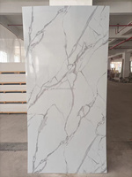 Panneau de marbre PVC avec revêtement UV, armoires de cuisine en PVC brillant, panneau de marbre PVC UV